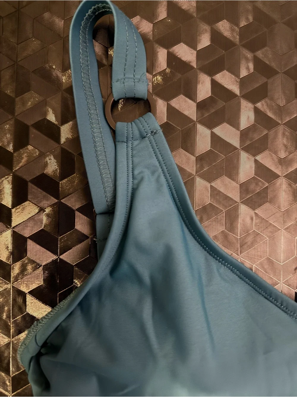 {DKNY} Teal One-Piece Swimsuit Bathing Suit with Ring-Strap Detail - Picture 4 of 9